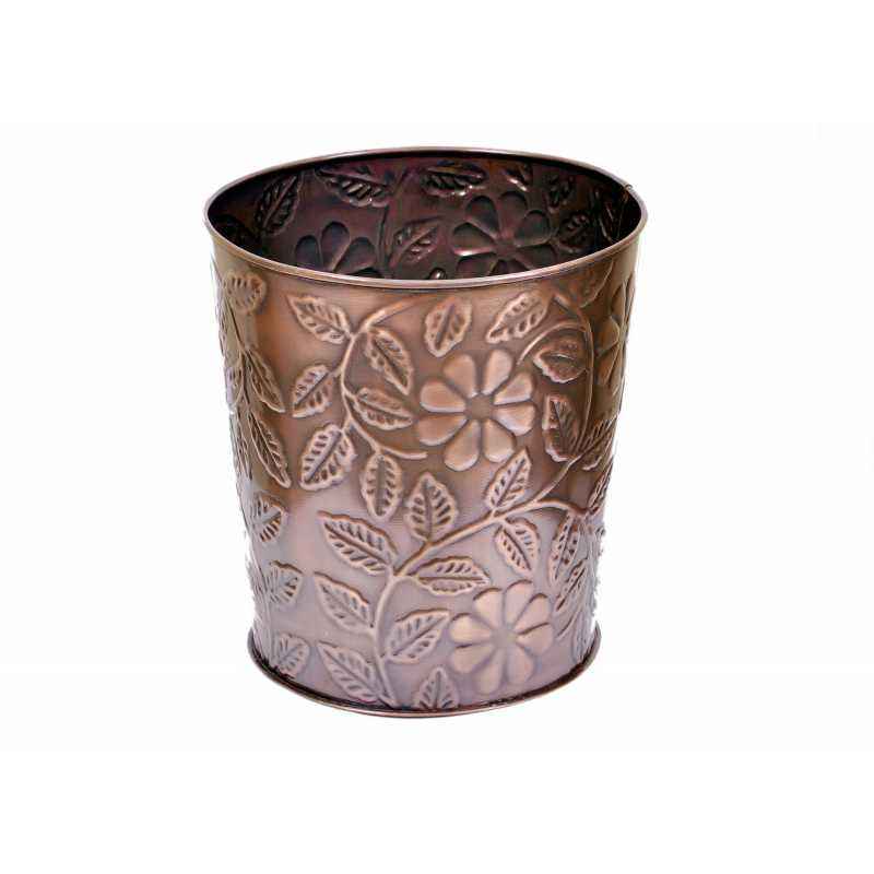 Blessed RVMP-3053 Brown Metal Planter, Height: 10.75 Inch