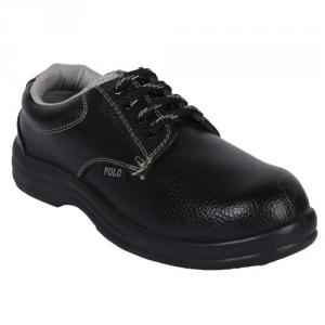 Polo Steel Toe Black Work Safety Shoes, Size: 8
