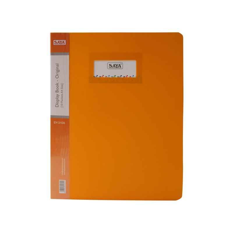 Saya U Orange Display Book 10 Pockets A4, Dimensions: 240 x 10 x 310 mm (Pack of 4)