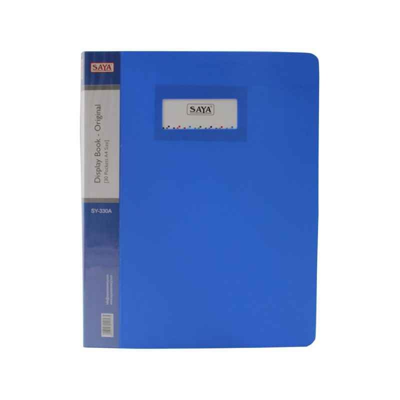 Saya Royal Blue Display Book 30 Pockets A4, Dimensions: 240 x 20 x 310 mm (Pack of 2)