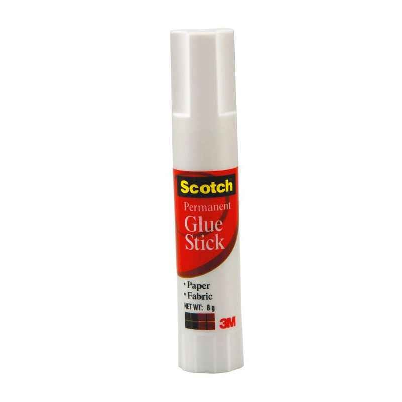 3M Scotch 8g Permanent White Glue Stick, IX810100145 (Pack of 5)