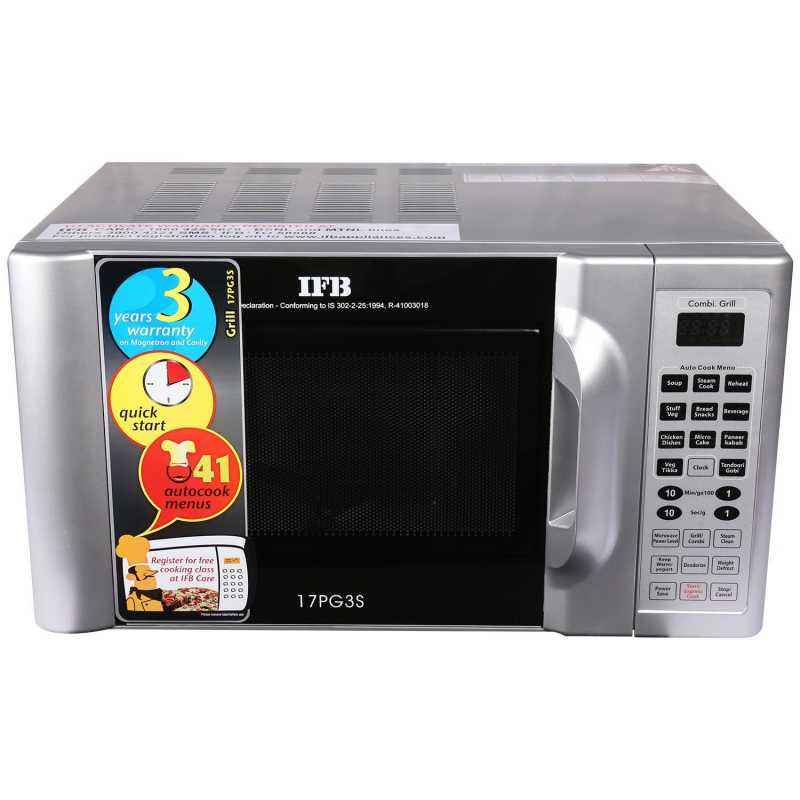 IFB 17 Litre Metallic Silver Grill Microwave Oven, 17PG3S