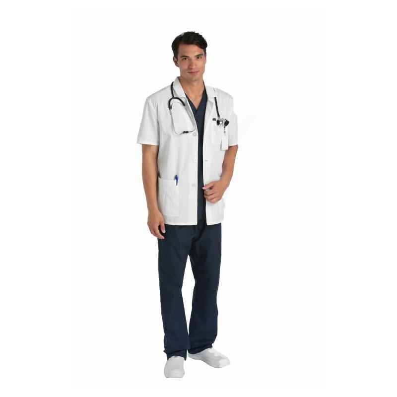 Dickies 815 White Short Sleeve Lab Coat for Men, Size: M