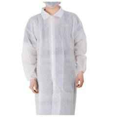 Gripwell 30 GSM White Non Woven Disposable Lab Coat (Pack of 30)
