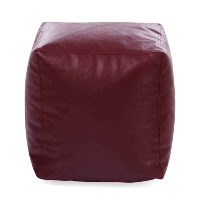 Style Homez Maroon Ottoman Stool Square Bean Bag Cover, Size: L