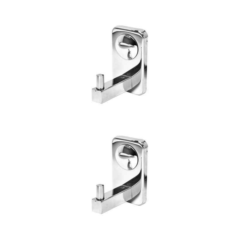 Abyss ABDY-0758 Glossy Finish Stainless Steel Sivm Metro Robe Hook (Pack of 2)