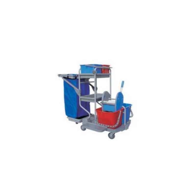 Amsse  Compact Janitor Cart with 2 Bucket-9 ltrs