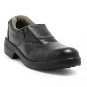 Hillson LF-02 Leather Low Ankle Steel Toe Black Work Safety Shoes, Size: 6