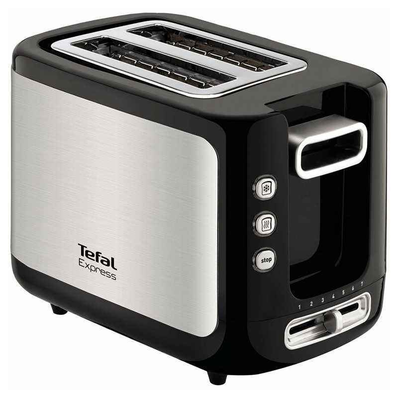 Tefal Express 850W Metallic Grey & Black Pop Up Toaster