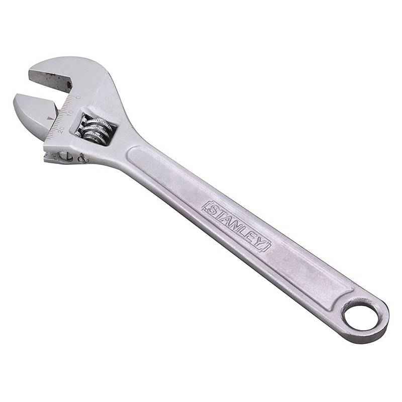 Stanley 100mm CRV Steel Chrome Plated Adjustable Spanner, 1-87-430