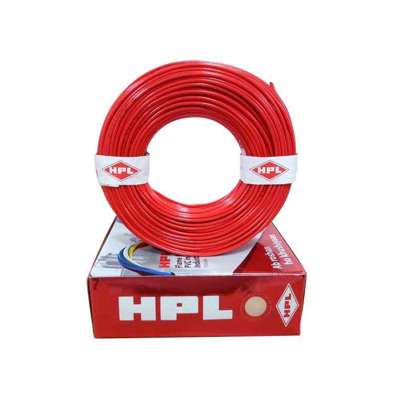 HPL 2.5 Sq mm Red Single Core FRLS Wire, Length: 200 m
