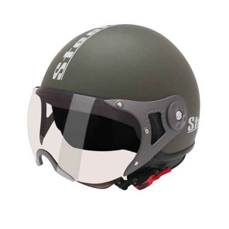 Steelbird SB27 Matte Battle Green Style Open Face Helmet, Size: L
