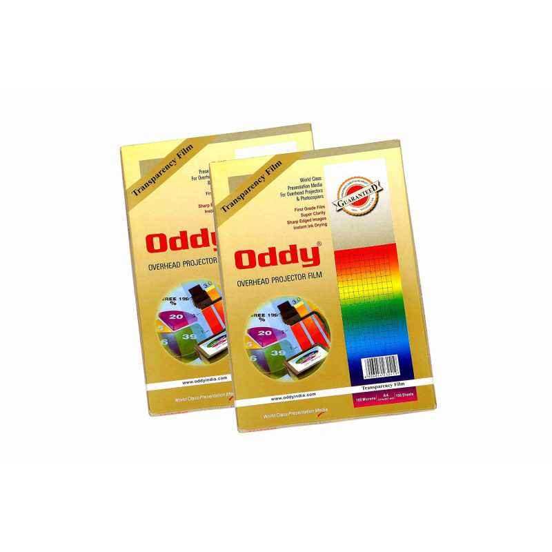 Oddy 175 Micron Interleaved Clear Transparent Polyester Film (OHP Sheets), CT175A4100 (Pack of 5)
