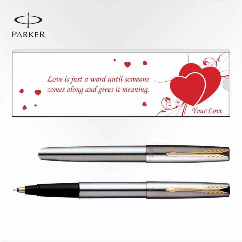 Parker Frontier SS Gold Trim Valentine's-Day Special Roller Ball Pen, 9000018260