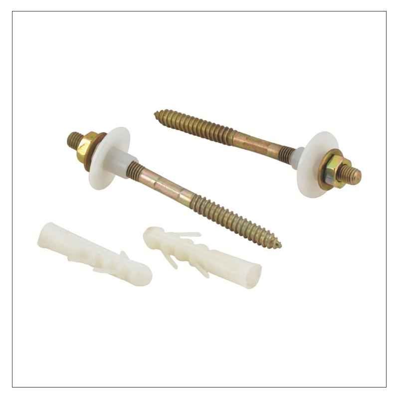 Kamal ALD-0624 Silver Wall Mount Basin Bolt Set with Flush Valve Faucet