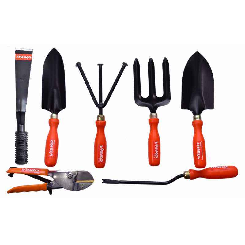 Visko 611 Garden Tool Kit - Khurpa and Pruning Secateurs (Pack of 7)