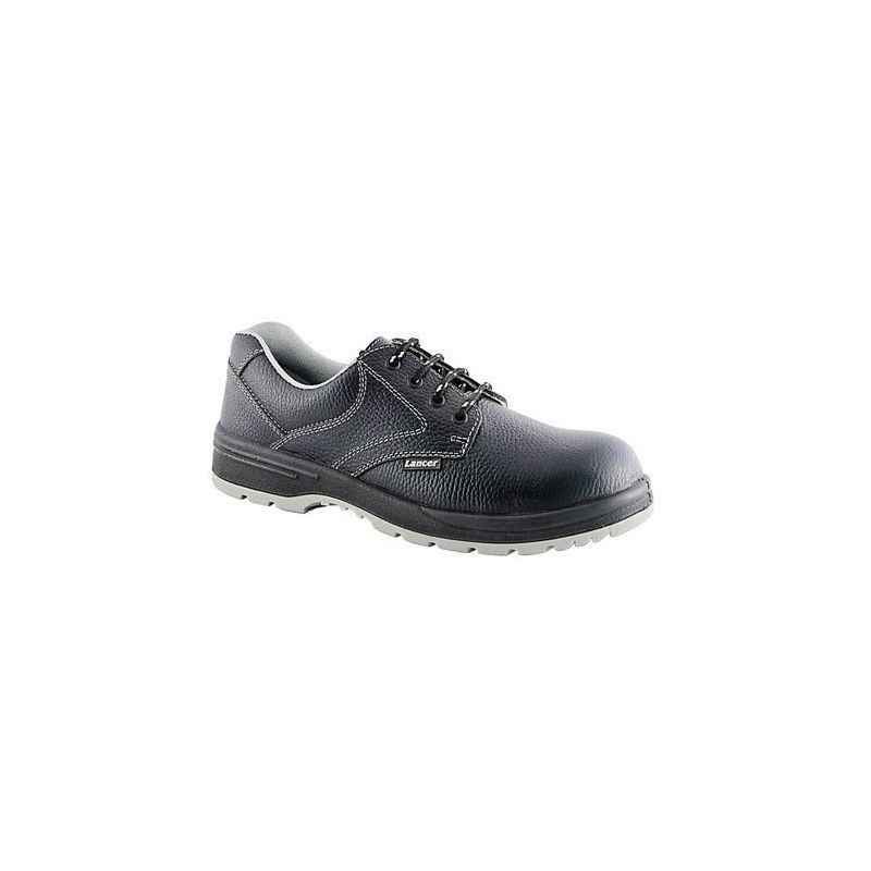 Lancer TP 202 DD Steel Toe Black Work Safety Shoes, Size: 6