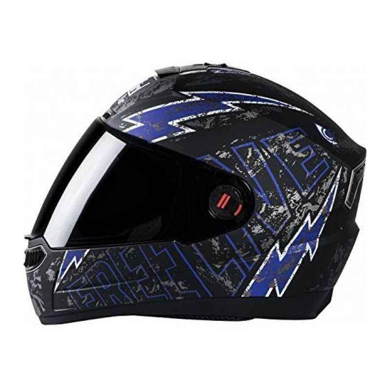 Steelbird SBA-1 Freelive Blue Black Air Dashing Full Face Motorbike Helmet, Size (Medium, 580 mm)