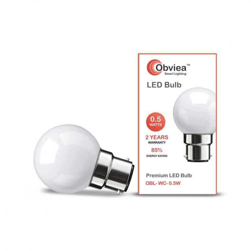 Obviea 0.5W B-22 White LED Bulbs (Pack of 4)