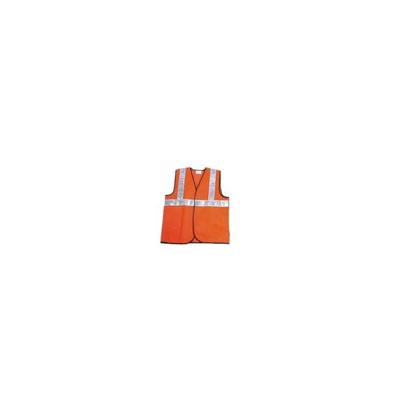 Udit 2 Inch Orange Polyester Reflective Safety Jackets (Pack of 30)