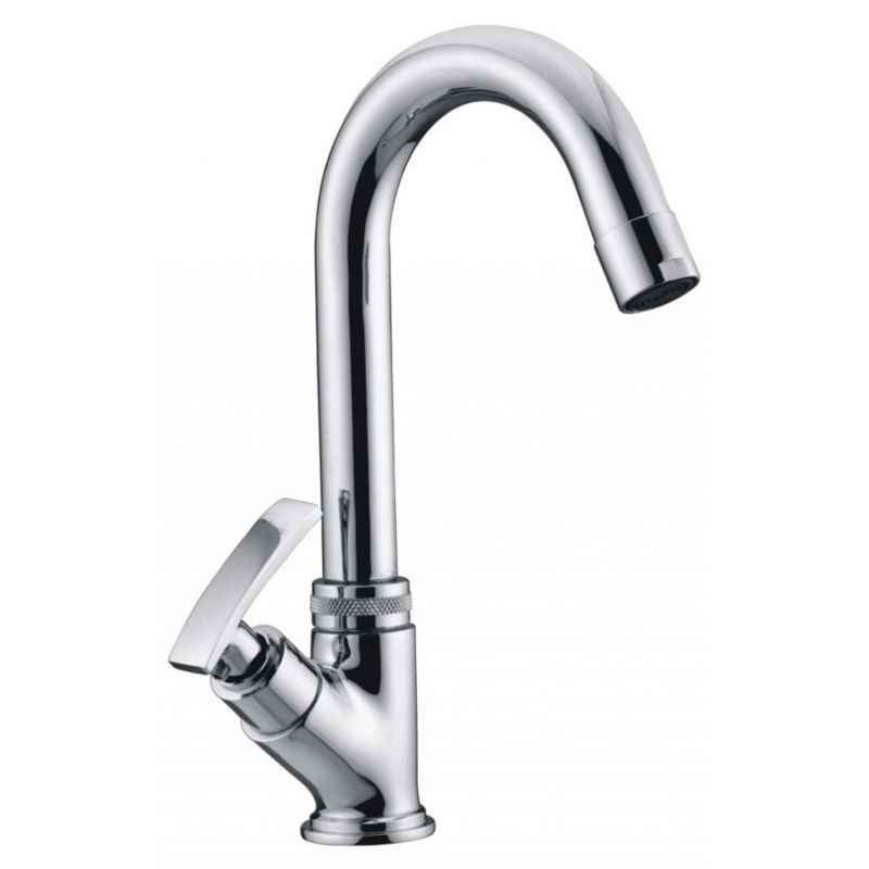 Snowbell Soft Brass Chrome Plated Swan Neck Pillar Faucet