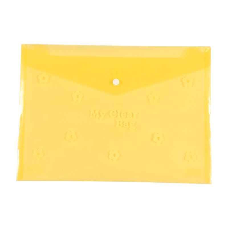 Saya Tr. Yellow My Clear Bag Flower, Dimensions: 340 x 15 x 350 mm, Weight: 360 g (Pack of 12)