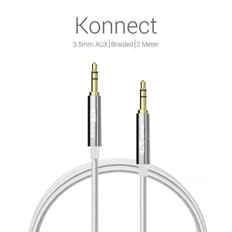 Buy Portronics 2m Silver Premium Konnect 3.5mm Konnect Aux Cable