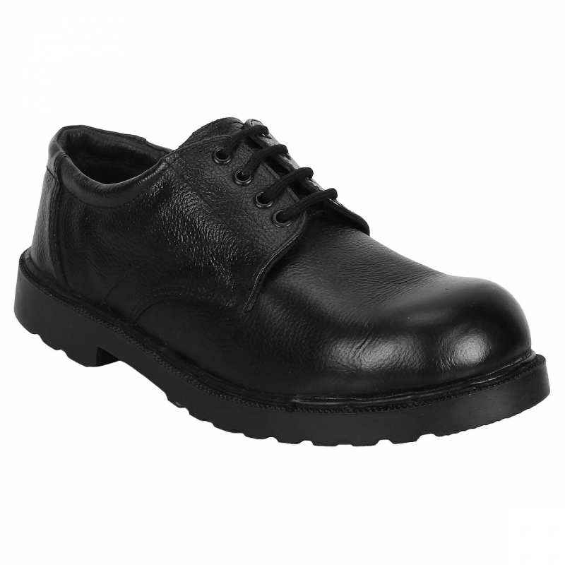 RoarKing 172 Leather Steel Toe Black Safety Shoes, Size: 8