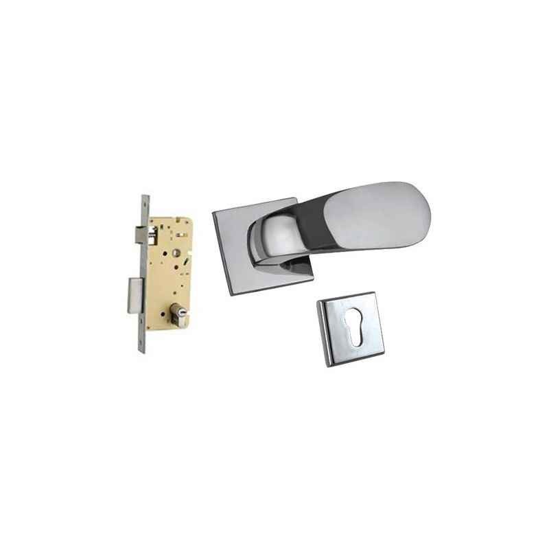 Plaza Ample Rose SS Finish Handle with 250mm Pin Cylinder Mortice Lock & 3 Keys