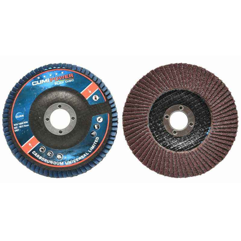 Cumi Grit 120 Aluminium Oxide Type 27 Power Flap Disc (Pack of 100)