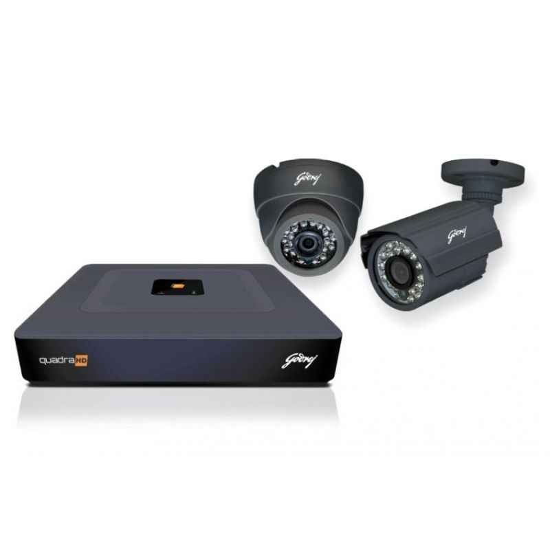Godrej Solus 4 Channel High Defination Black CCTV Camera Kit, SEHCCTV2600