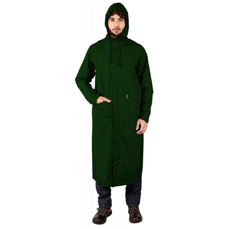 Mallcom Cumulus Green PU Raincoat, Size: L