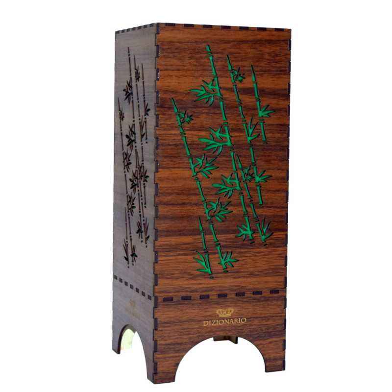 Dizionario DTBLBBR Green Handicrafts Wooden Look Hand Made Night Table Lamp