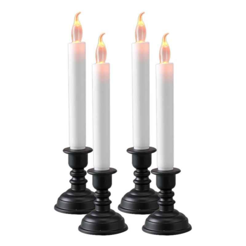 Dizionario E179 Flameless LED Flickering Candle Light with Stand (Pack of 4)