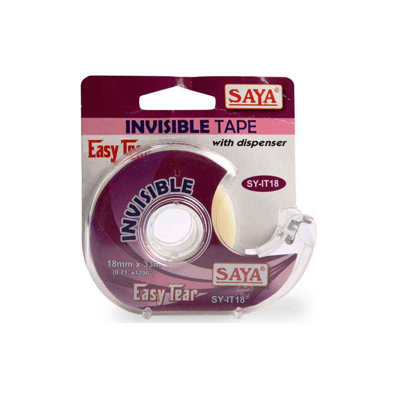 Saya Invisible Tape with Dispenser, Dimensions: 95 x 100 x 25 mm (Pack of 6)