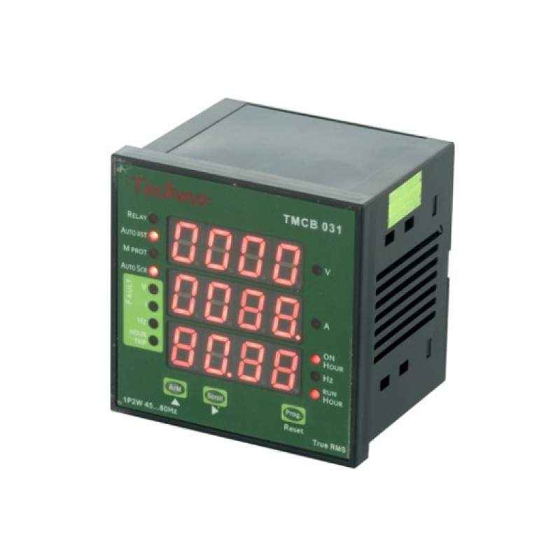 Techno Programmable Digital Single Phase VIF Meter With Protection Relay, TMCB 031