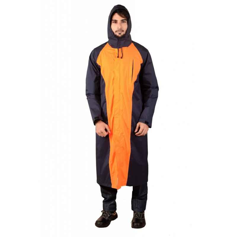 Mallcom Mammatus Black & Orange Breathable PU Raincoat, Size: XXL