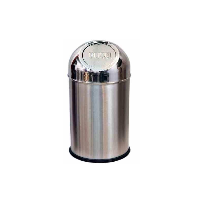 SBS 91 Litre Stainless Steel Push Can Bin with 3 Hole, 14x32 Inch
