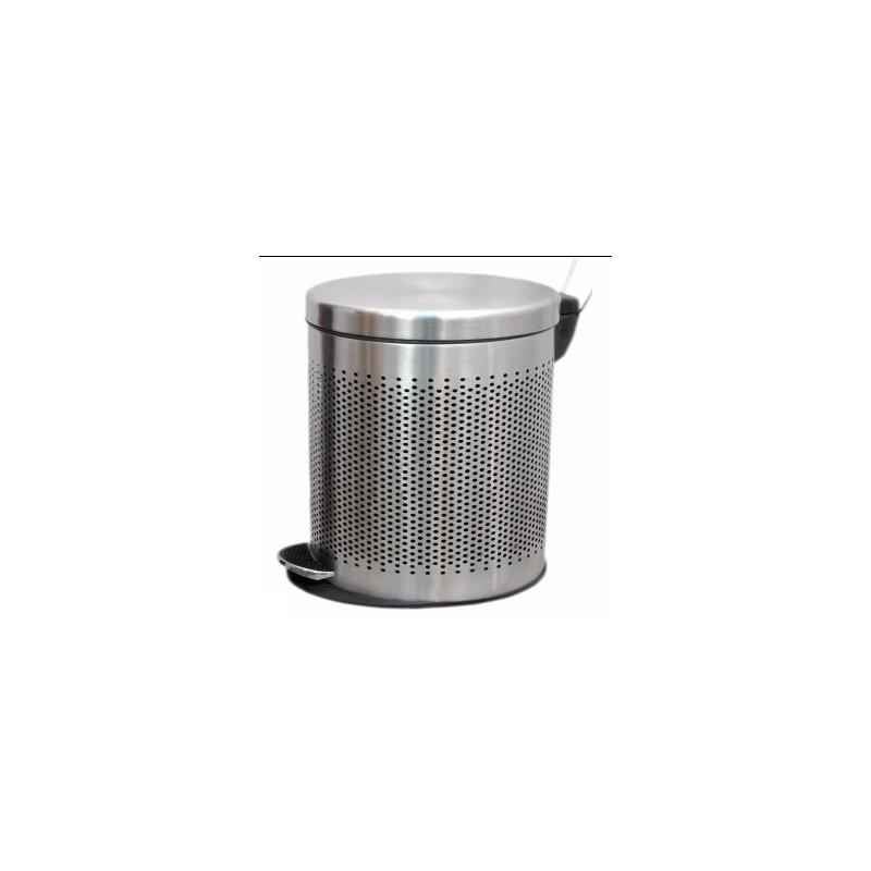 SBS 5 Litre Stainless Steel Perforated Pedal Bin, Size: 178x280 mm