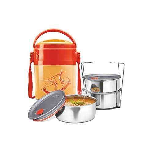 MILTON Executive Insulated Lunch Box, Orange, 3 Containers, 280ml Each