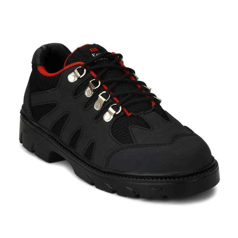Eego Italy WW-64 Heavy Duty Leather Steel Toe Black Work Safety Shoes, Size: 7