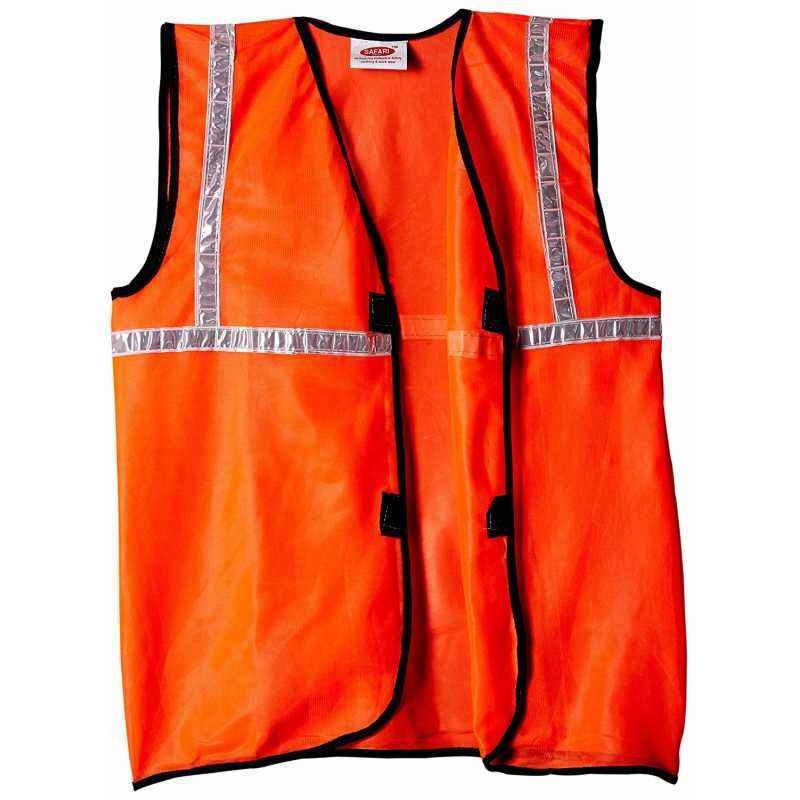 Safari Pro 1 Inch Orange Fabric Type Reflective Safety Jacket