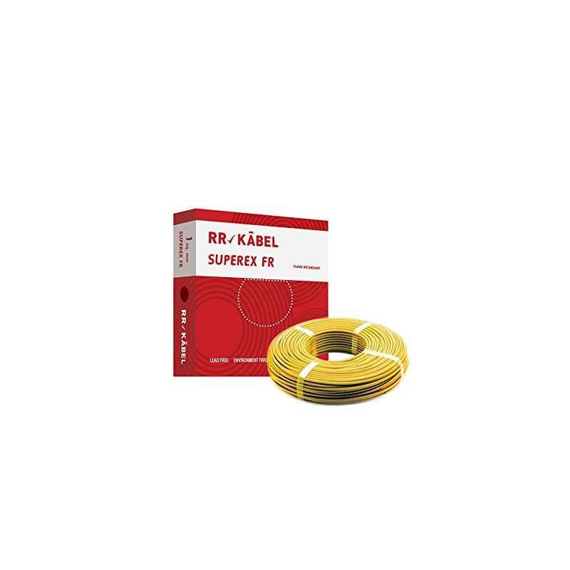 RR Kabel Superex-FR 1.5 Sq mm Yellow PVC Insulated Cable, Length: 90 m