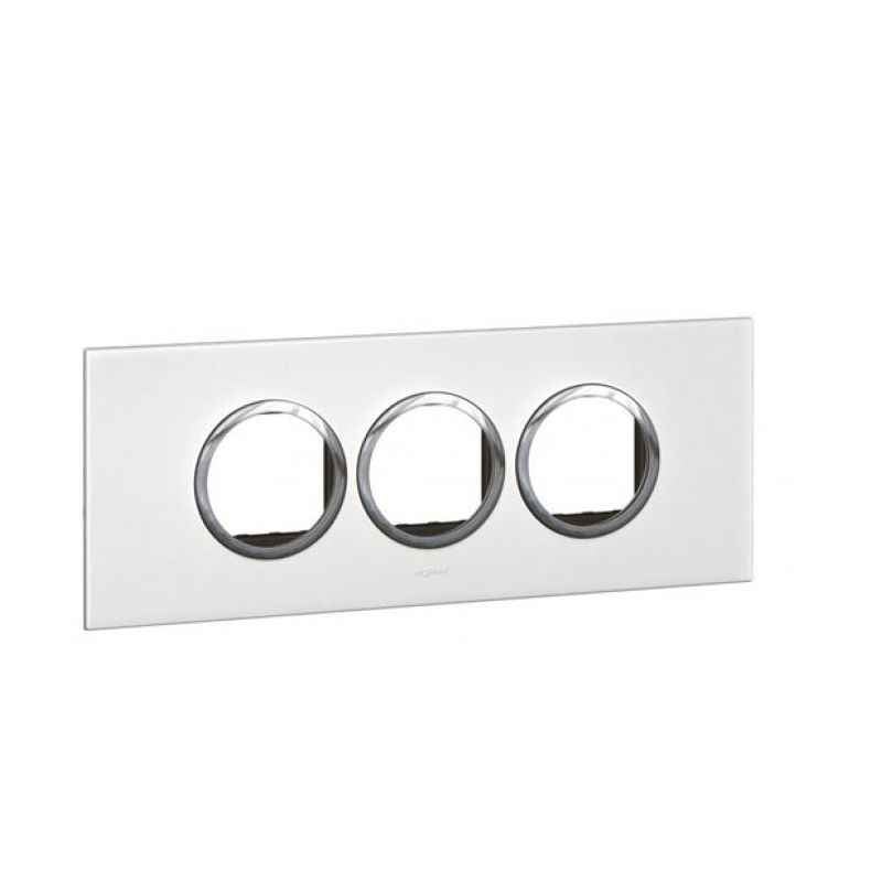 Legrand Arteor 8 Module White Round Cover Plate With Frame, 5765 80 (Pack of 5)