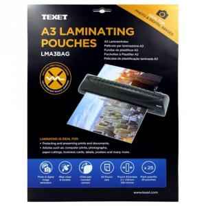Texet A3 Size High Quality Laminating Pouches, LMA3BAG (Pack of 25)