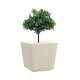 Yuccabe Italia 10 Inch Square Pleasant White Hybrid Polymer Planter, YUCCABE-GK111010