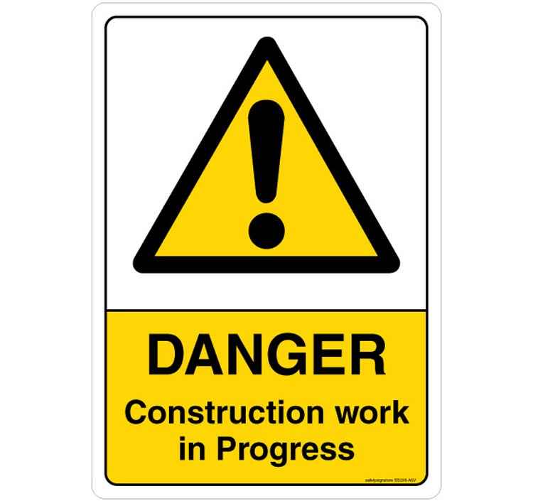 Buy Safety Sign Store Danger Construction Work In Progress Sign Board Ss5 al 01 Online At Best Price On Moglix