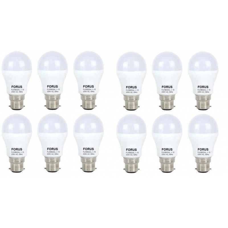 FORUS 3W White LED Bulb (Pack of 12)