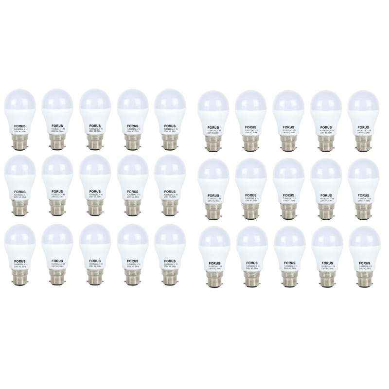 FORUS 3W White LED Bulb (Pack of 30)