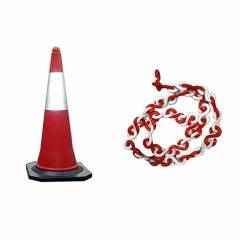 Bellstone PVC Traffic Safety Cone with 5m Chain, 528631 (Pack of 5)
